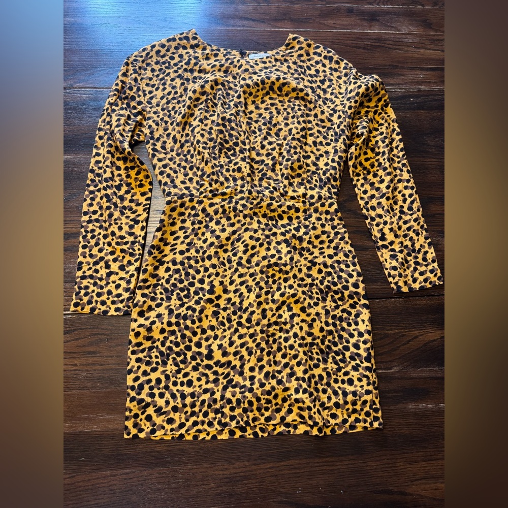 & Other Stories Leopard Print Fitted Mini Dress US 2 Stockholm Atelier
